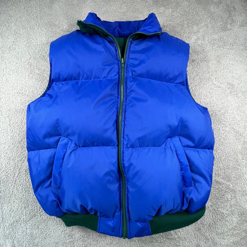 Outdoor Exchange Reversible Puffer Vest Mens XL Green Blue Down Gorpcore Hiking - Picture 2 of 16